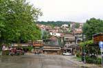Central square in the rain, Metsovo, Greece.