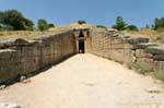 Dromos Treasury of Atreus, domed tomb, Mycenae, Greece.
