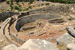 The tombs circle from above, Mycenae, Greece.