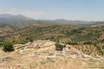 View of the remains of the palace of Atreus, Mycenae, Greece.