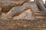 Focus on the bas-relief of the left of the Lion Gate, Mycenae, Greece.