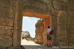 The colossal lintel of the Lion Gate, Mycenae, Greece.