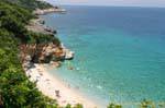 Small beach between rocks, Milopotamos Pelion, Greece.
