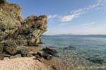 Volcanic rocks by the sea, Afissos, Pelion, Greece.