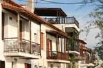 Houses in a street Afissos (Notio Pelion), Greece.