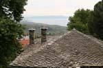 Slate roof and typical fireplace, Milies, Pelion, Greece.