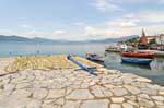 Drying nets facing the gulf, Agia Kyriaki, Greece.