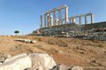 Ruins near the Temple of Poseidon built in 440 BC,, Greece.