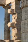 Architectural detail of the Temple of Poseidon, Sounion, Greece.
