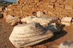 Doric column remains at the foot of the Temple of Poseidon, Sounion, Greece.