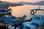 Small harbor at sunset near Cape Sounion,, Greece.