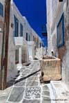 Sifnos, Kastro, ancient tomb in an alley, Greece.
