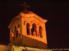 Athens night Byzantine tower, Greece.