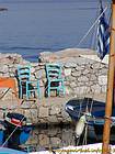 Chairs Molos, Hydra, Greece.
