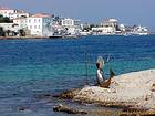 The sculpture of the mermaid, Spetses, Greece.