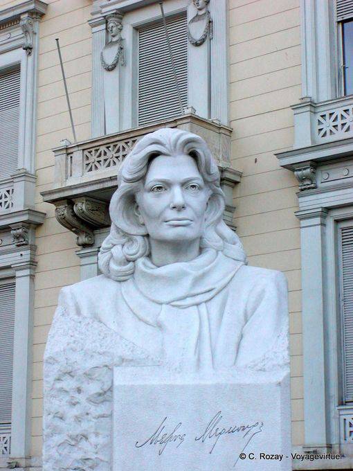 Bust of Melina Mercouri, Athens - Greece