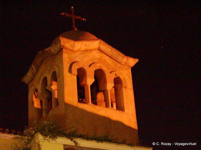 Athens night Byzantine tower - Greece