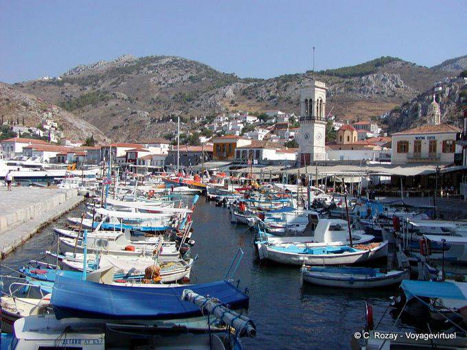 The small port and fishing boats, Hydra - Greece