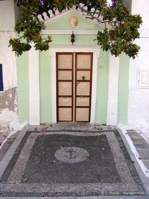 Typical pavement before a house, Hydra - Greece