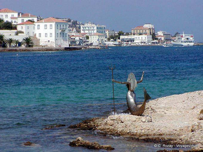 The sculpture of the mermaid, Spetses - Greece