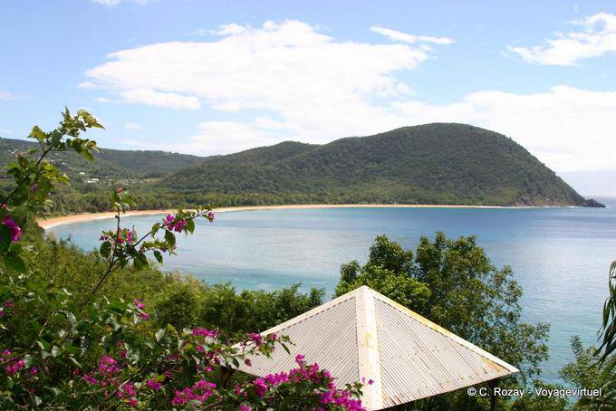 Roof panel and view of Grande Anse, Deshaies - Guadeloupe