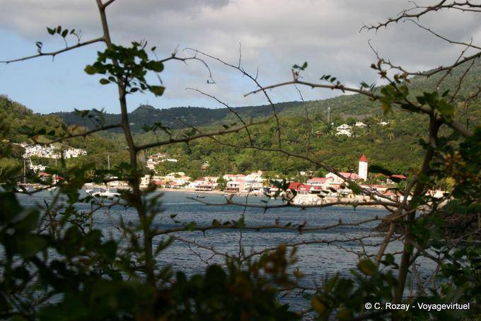 View of the town of Deshaies from Point Battery - Guadeloupe