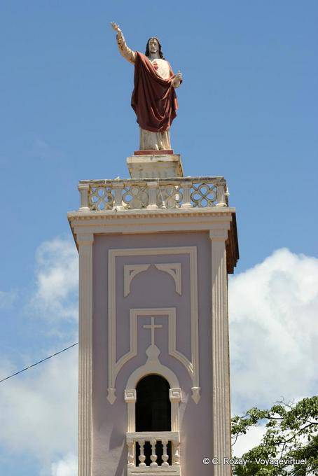 Statue on the seat of the bishop, to the Notre Dame Cathedral, Basse-Terre - Guadeloupe