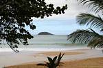 Isle facing the handle of the Grand Bas Vent, view from the bay of the Pearl, Guadeloupe.