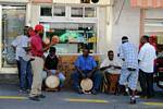 Gwo-ka musicians in a street in Basse-Terre, Guadeloupe.