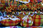 Creole Caribbean dolls in traditional dress, Basse-Terre market, Guadeloupe.