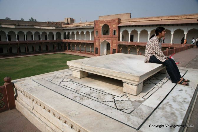 Agra Fort Rouge Diwan I Khas Place Du Trone - India
