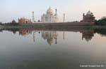 Agra Taj Mahal sunset yamuna reflect.