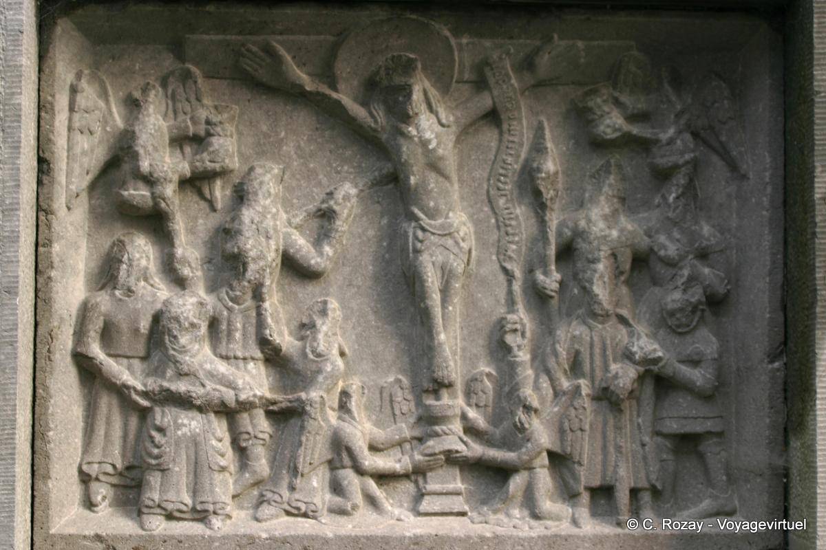 Crucifixion of Christ, medieval sculpture, Ennis Abbey Ireland