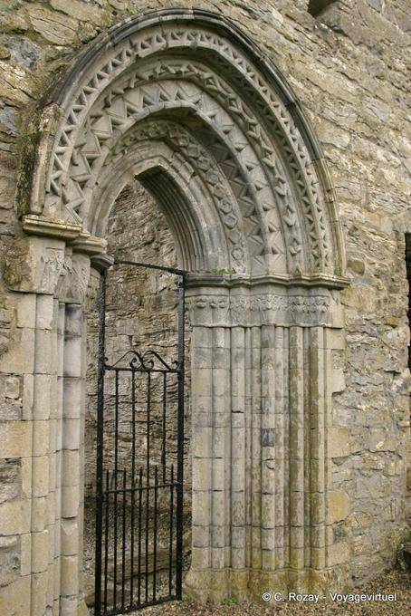 Portal of the Royal Abbey of Cong, founded in 623 by St. Feichin, - Ireland