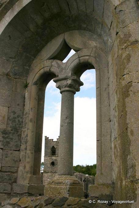 Romanesque window of the Royal Augustinian Abbey of Cong, - Ireland