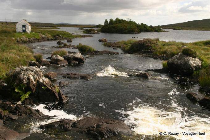 Streams and small house, Connemara - Ireland