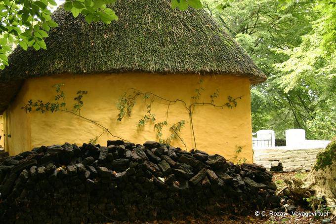 Stone wall surrounding the house of the Walled Garden, Bunratty Folk Park - Ireland