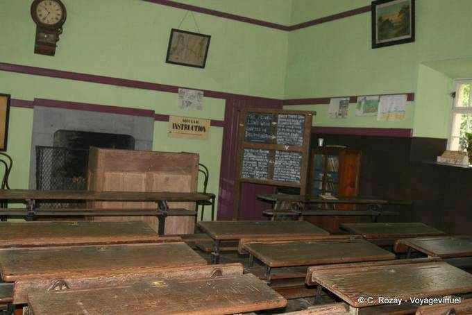 Hall of reconstituted class School's out, Bunratty Folk Park - Ireland