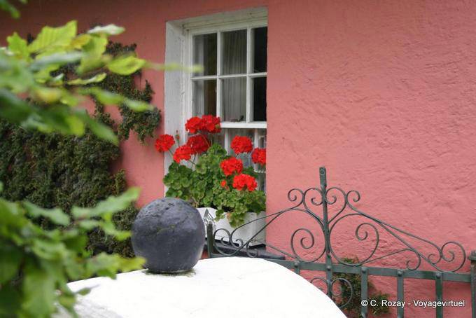 Geraniums in the window, Bunratty Folk Park - Ireland