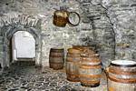 Barrels in Gaelic Donegal Castle, Ireland.