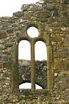 Windows of Gothic abbey example of Irish architecture, Abbey of Cong, Ireland.