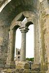 Romanesque window of the Royal Augustinian Abbey of Cong,, Ireland.