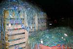 Stack of nets on the harbor at night, Dingle, Ireland.