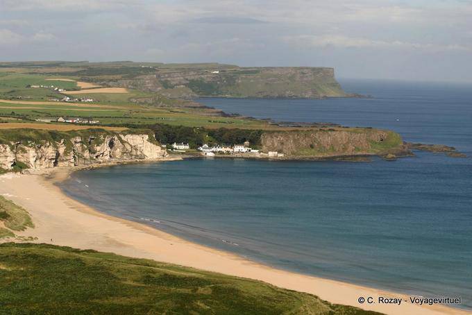 View of the village of Port Braddan, White Bay, Antrim Coast - Nothern Ireland