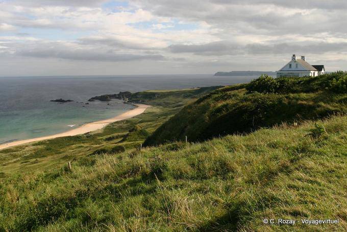 Park landscape of White Bay, Antrim Coast - Nothern Ireland