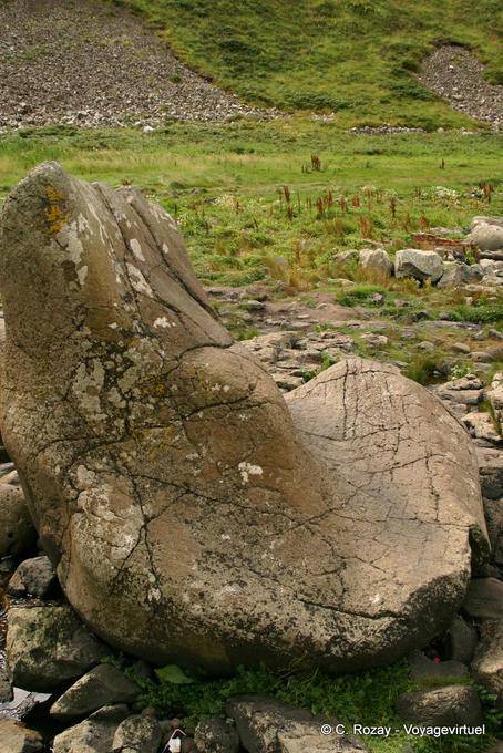The Giant's Boot, stone block to the intricate shape, Giants Causeway - Nothern Ireland