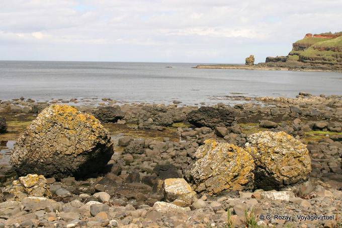Pile of rocks on the shore, Giants Causeway - Nothern Ireland
