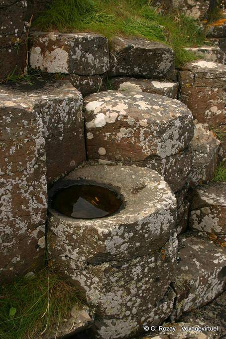 Column remains filled with water, Giants Causeway - Nothern Ireland