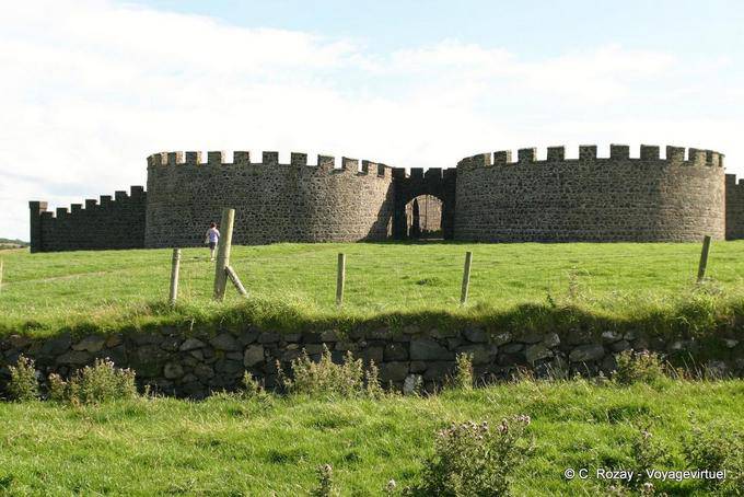 Crenellated towers ocean side of Downhill castle - Nothern Ireland