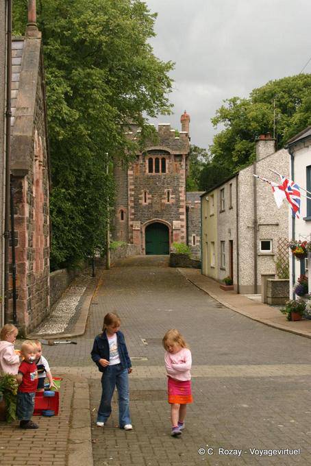 Children in the street of Glenarm Castle - Nothern Ireland